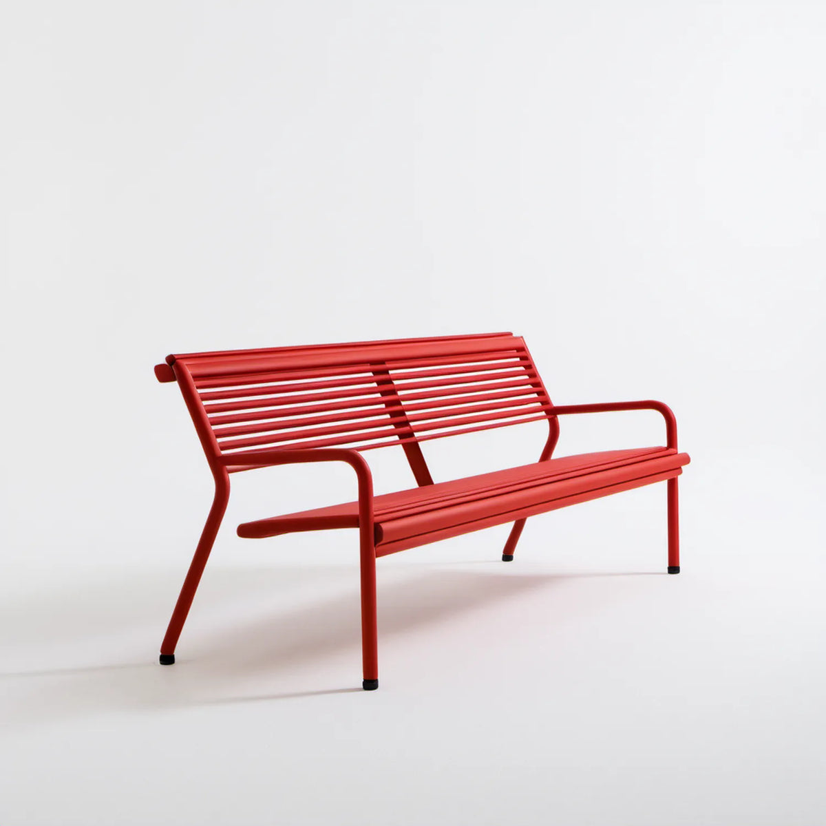 Dwuosobowa ławka stalowa czerwona 120 x 58 x 75 cm