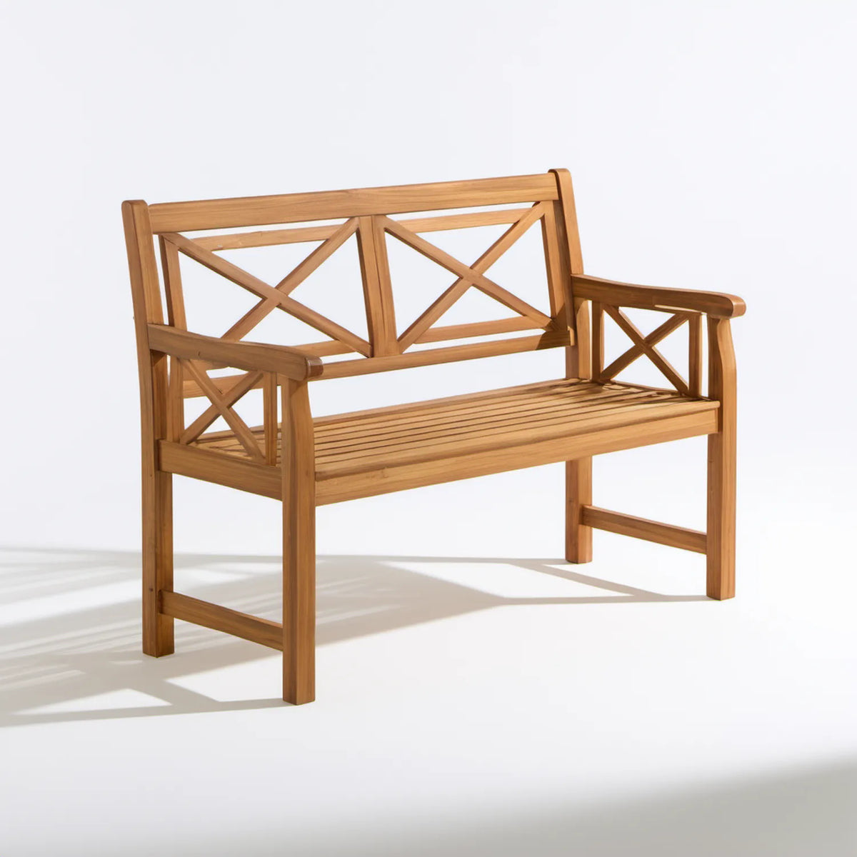 Dwuosobowa ławka ogrodowa z litego drewna akacjowego brązowa 120 x 65 x 90 cm